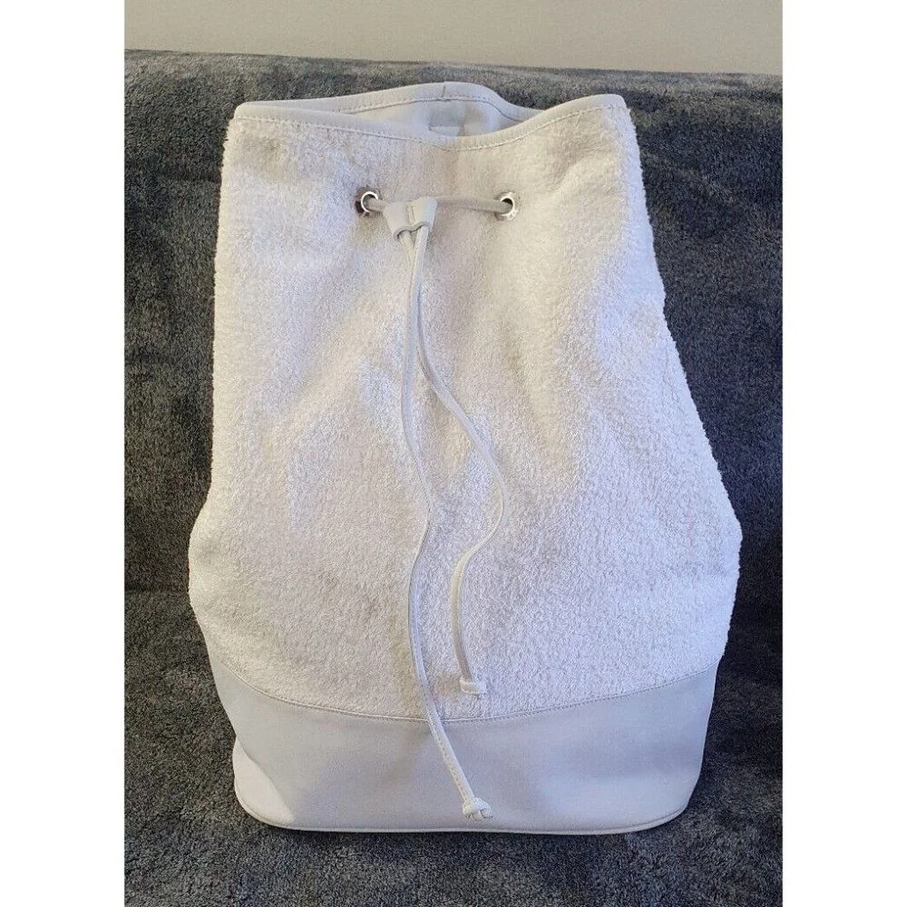 Ralph Lauren One Shoulder Backpack white leather and cotoCasual Unisex Pre-owned